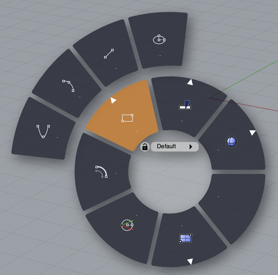 Radial menu screenshot