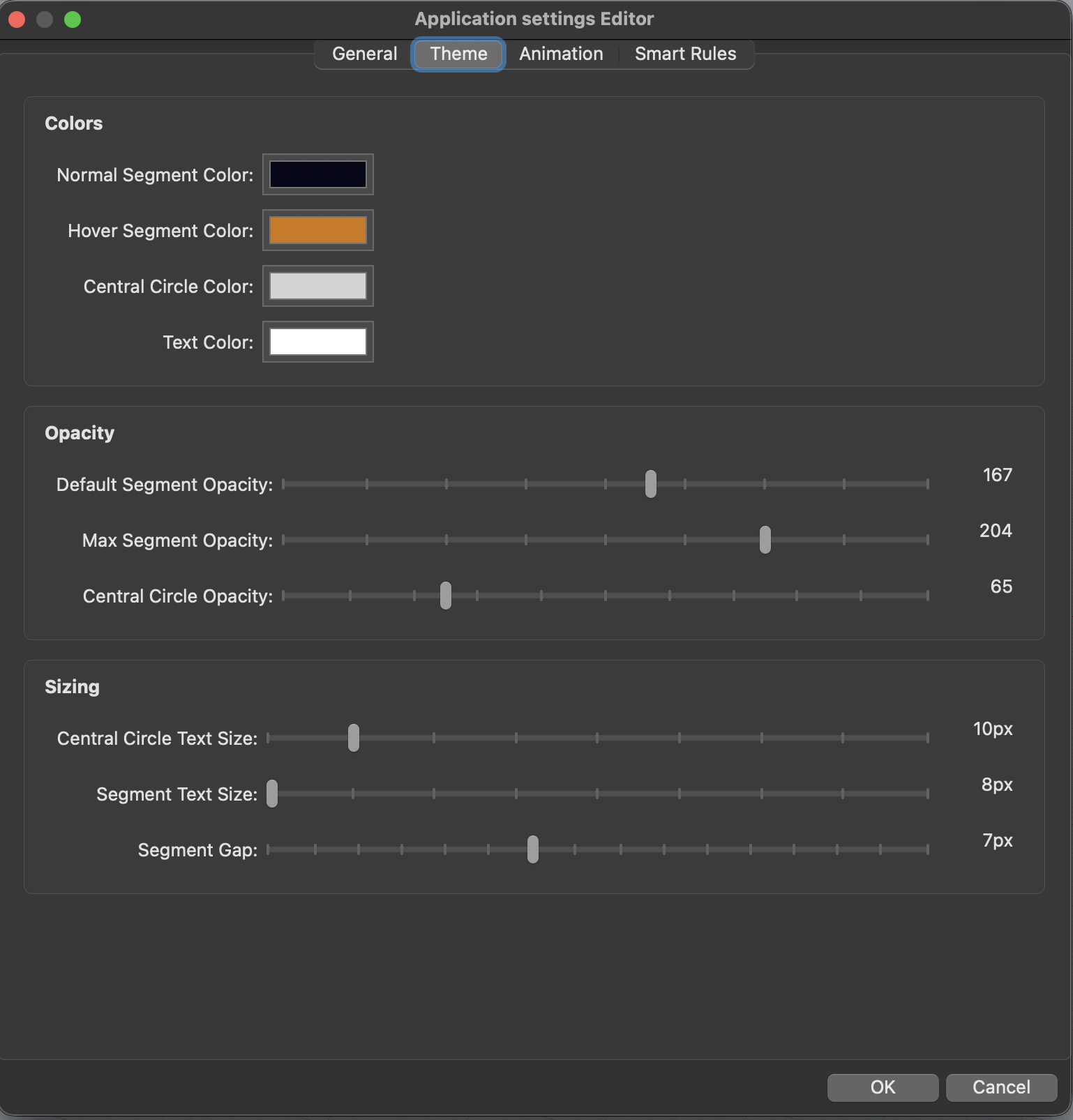 Settings screenshot